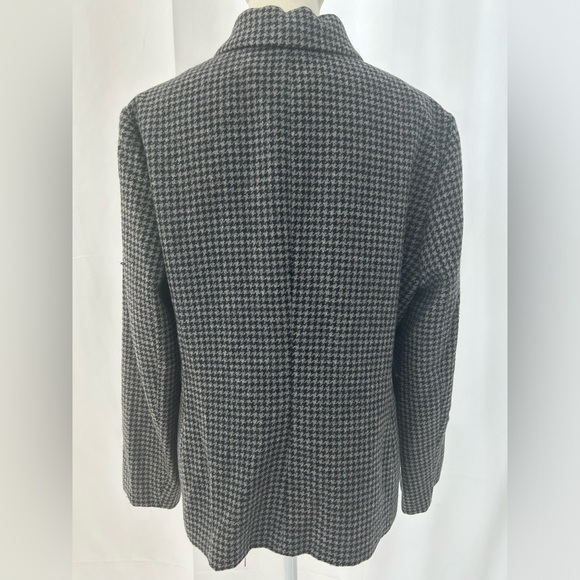 VINTAGE RALPH LAUREN Houndstooth Wool Zip-Up Jacket Blazer - Picture 3 of 5